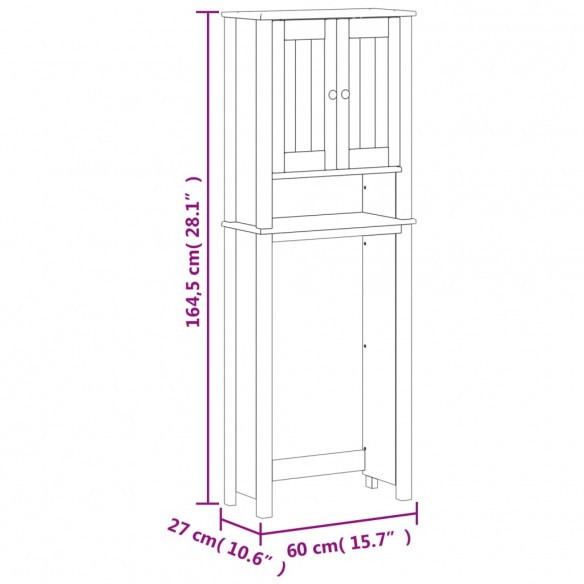 Rangement au-dessus de la cuvette BERG blanc bois massif