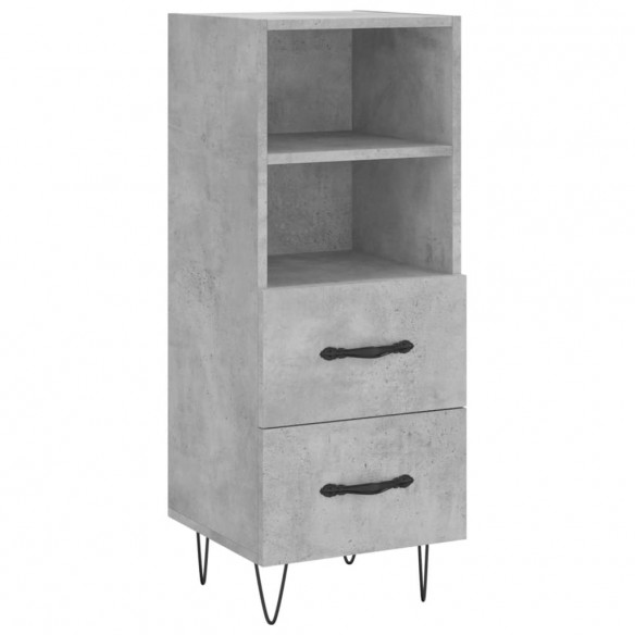 Buffet haut Gris béton 34,5x34x180 cm Bois d'ingénierie