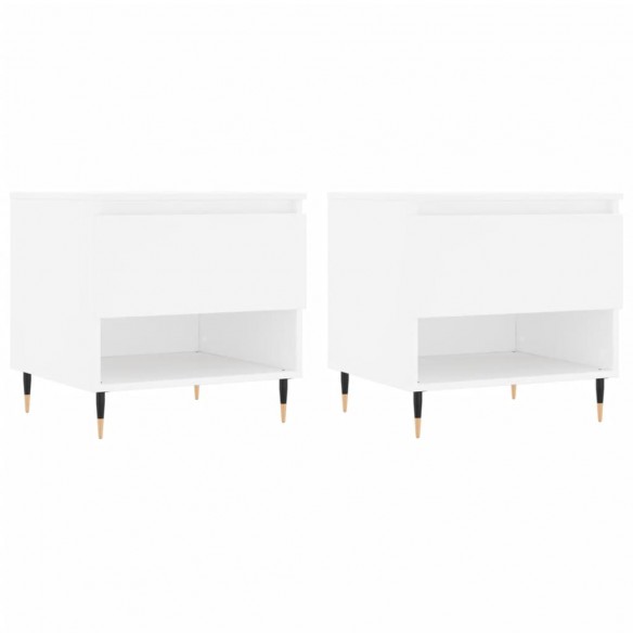 Tables basses 2 pcs blanc 50x46x50 cm bois d'ingénierie