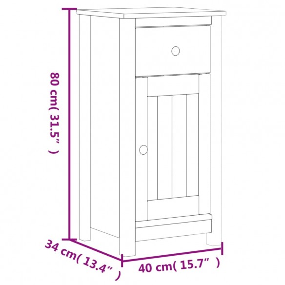 Meubles de salle de bain 4 pcs BERG blanc bois de pin massif