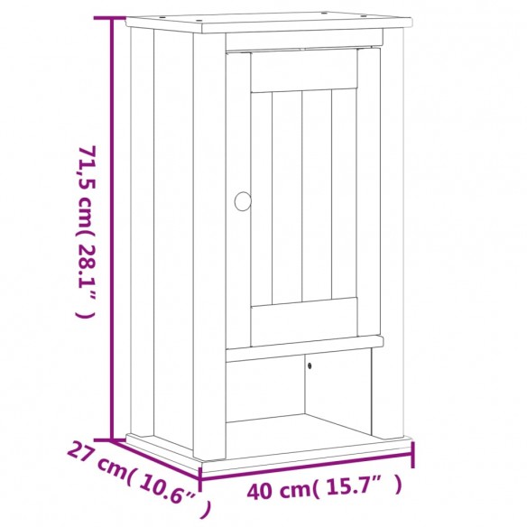 Meubles de salle de bain 4 pcs BERG blanc bois de pin massif