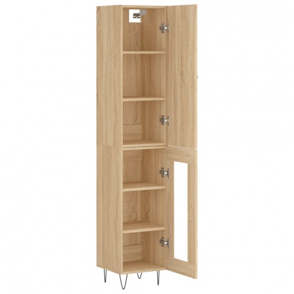 Buffet haut Chêne sonoma 34,5x34x180 cm Bois d'ingénierie