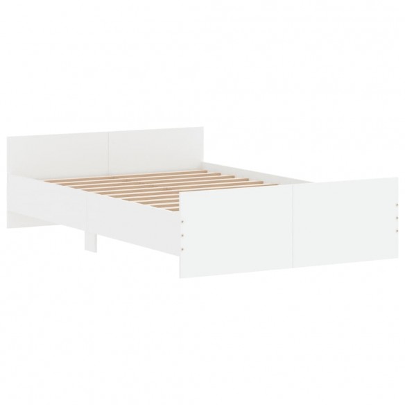 Cadre de lit avec tête de lit/pied de lit blanc 120x190 cm