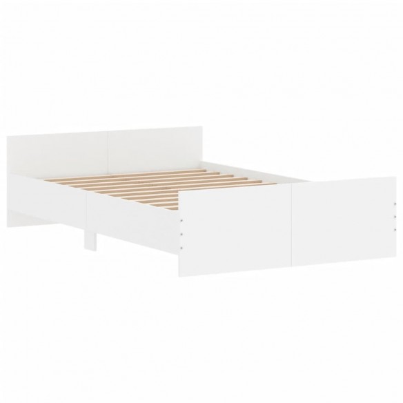 Cadre de lit avec tête de lit/pied de lit blanc 120x200 cm