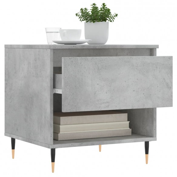 Table basse gris béton 50x46x50 cm bois d'ingénierie