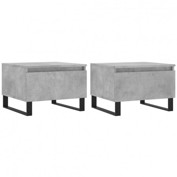 Tables basses 2 pcs gris béton 50x46x35 cm bois d'ingénierie