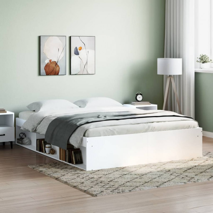 Cadre de lit blanc 160x200 cm