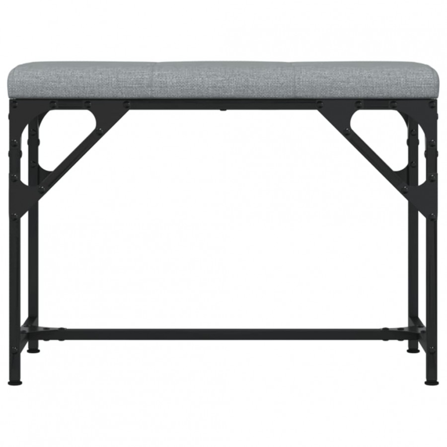 Banc à manger gris clair 62x32x45 cm acier et tissu