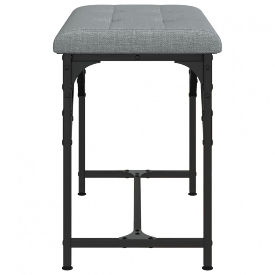 Banc à manger gris clair 62x32x45 cm acier et tissu