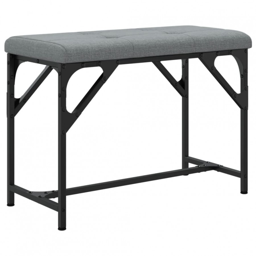 Banc à manger gris clair 62x32x45 cm acier et tissu