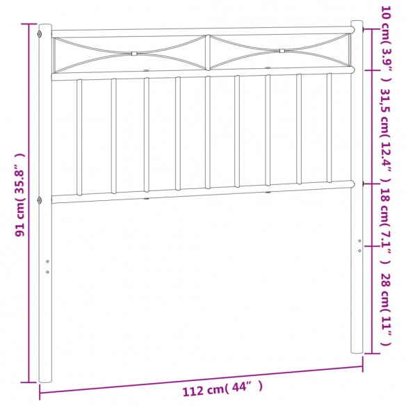 Tête de lit métal blanc 100 cm