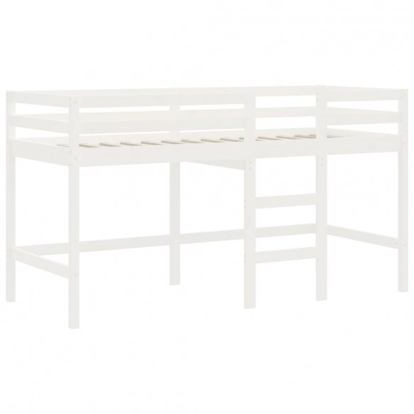 Lit mezzanine enfants échelle blanc 90x200 cm bois pin massif