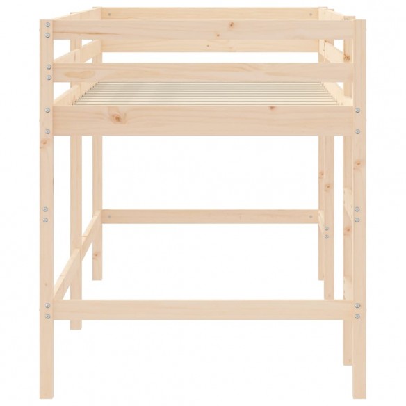 Lit mezzanine enfants échelle 90x190 cm bois pin massif