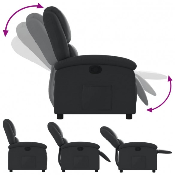 Fauteuil inclinable noir cuir véritable