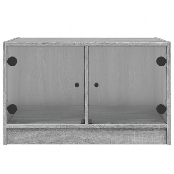 Table basse avec portes en verre sonoma gris 68x50x42 cm