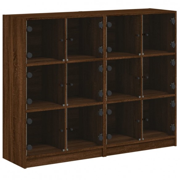 Bibliothèque avec portes chêne marron 136x37x109 cm