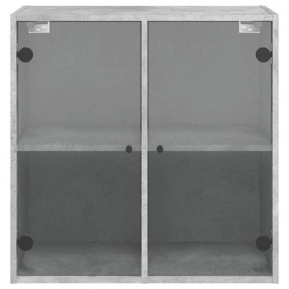 Armoire murale avec portes en verre gris béton 68x37x68,5 cm
