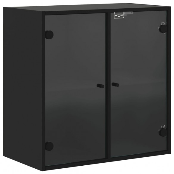 Armoire murale avec portes en verre noir 68x37x68,5 cm