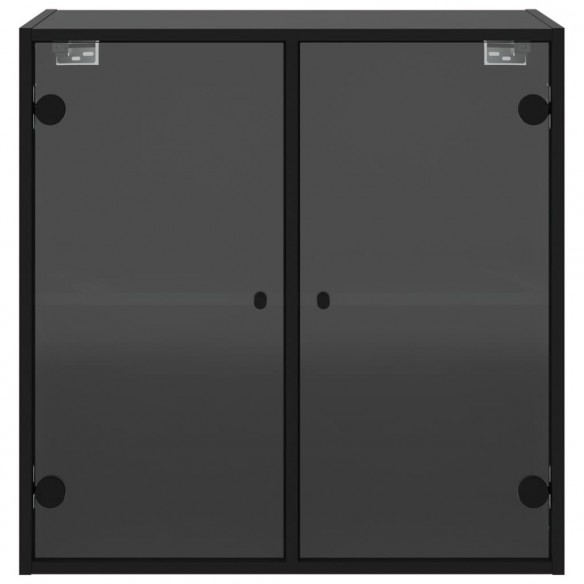 Armoire murale avec portes en verre noir 68x37x68,5 cm