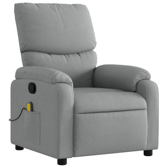 Fauteuil de massage inclinable Gris clair Tissu