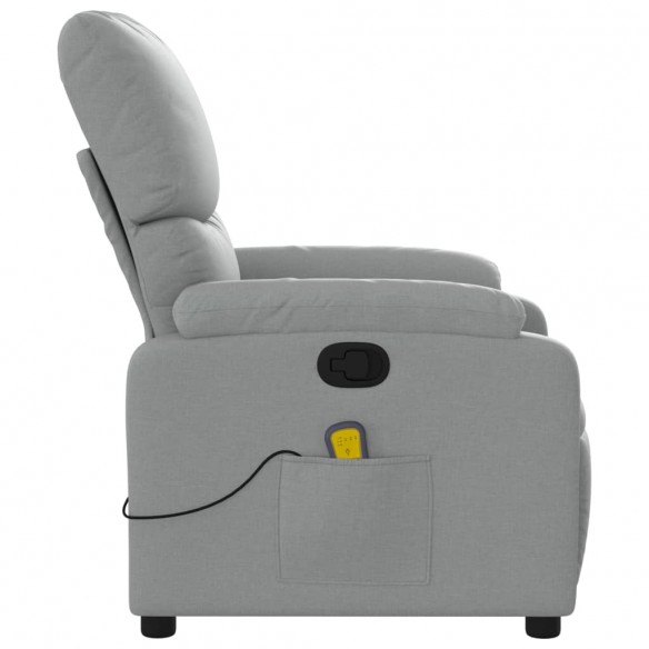 Fauteuil de massage inclinable Gris clair Tissu