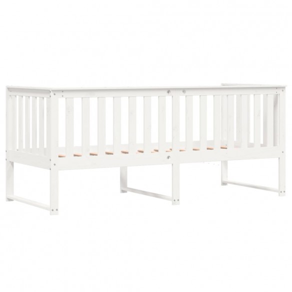 Lit de jour Blanc 75x190 cm Bois de pin massif