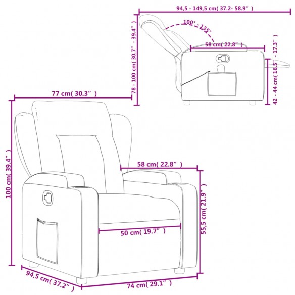 Fauteuil inclinable Rouge Similicuir