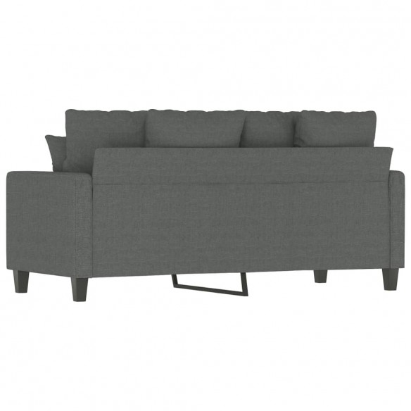 Canapé à 2 places Gris foncé 140 cm Tissu