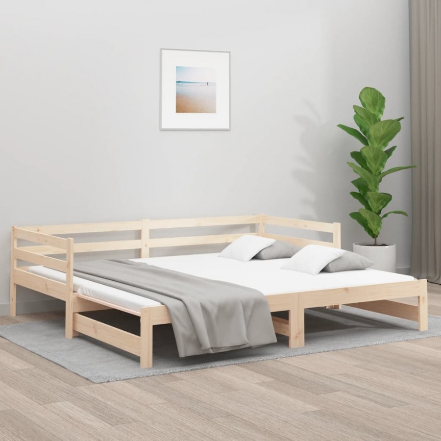 Lit de jour avec lit gigogne 90x190 cm bois de pin massif