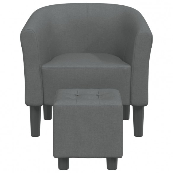 Fauteuil cabriolet avec repose-pied gris foncé tissu