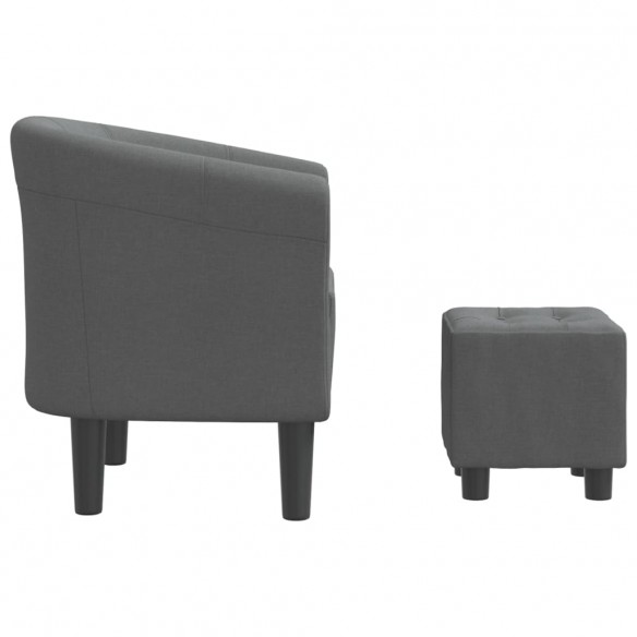 Fauteuil cabriolet avec repose-pied gris foncé tissu