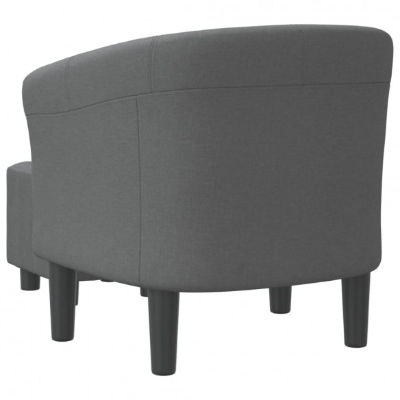 Fauteuil cabriolet avec repose-pied gris foncé tissu