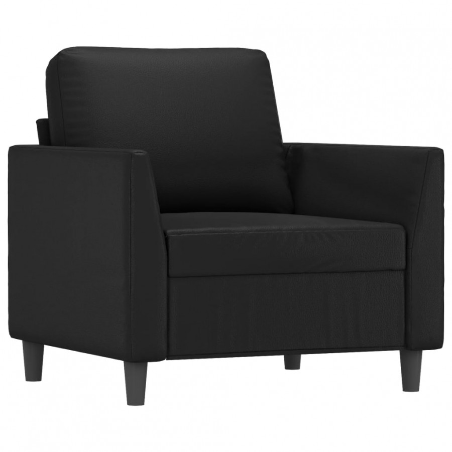 Ensemble de canapés 4 pcs avec coussins Noir Similicuir Ensemble de canapés 4 pcs avec coussins Noir Similicuir