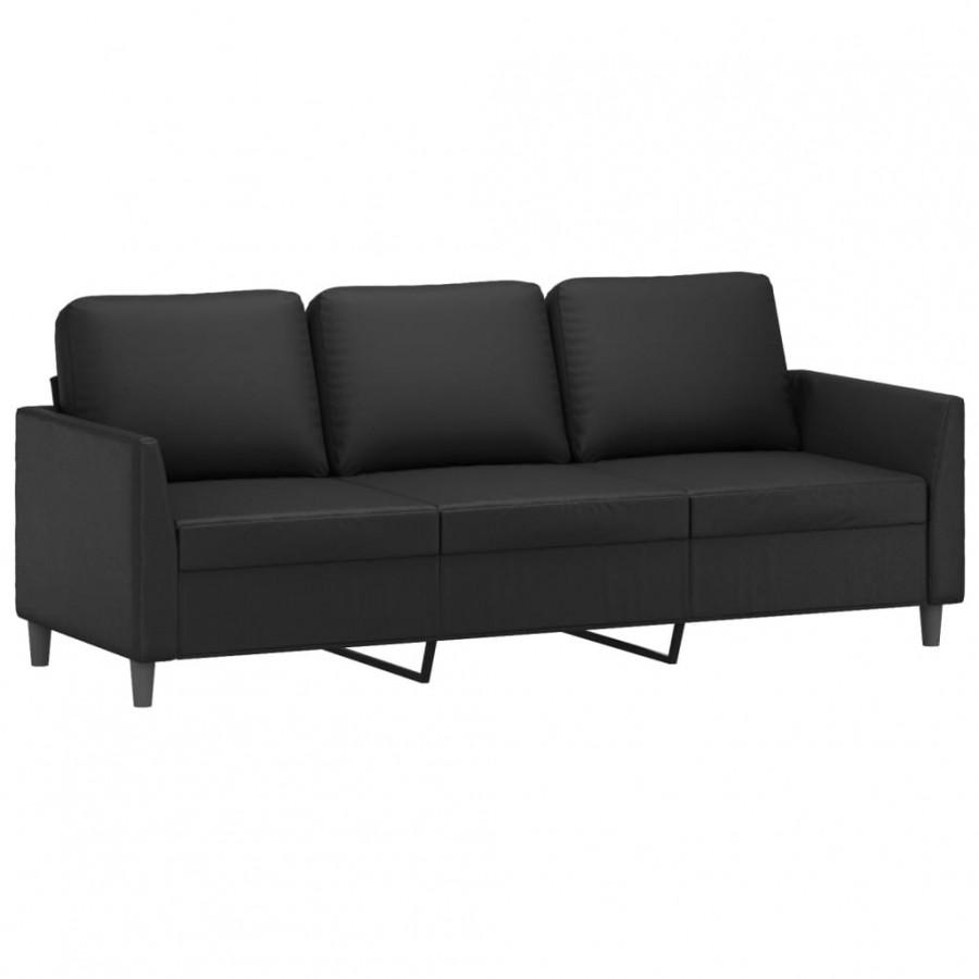 Ensemble de canapés 4 pcs avec coussins Noir Similicuir Ensemble de canapés 4 pcs avec coussins Noir Similicuir