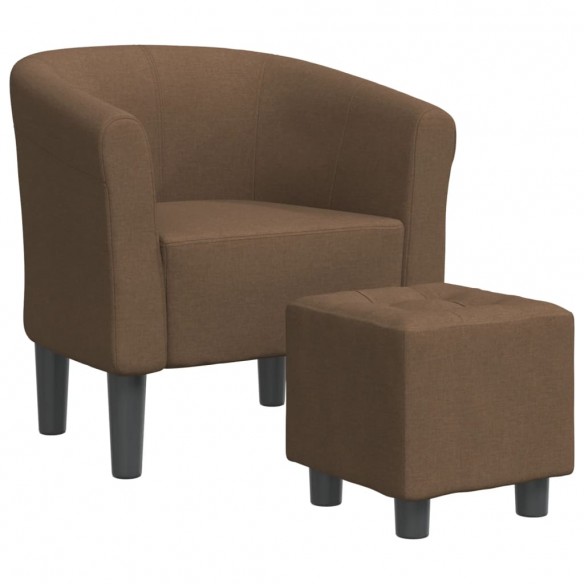 Fauteuil cabriolet avec repose-pied marron tissu