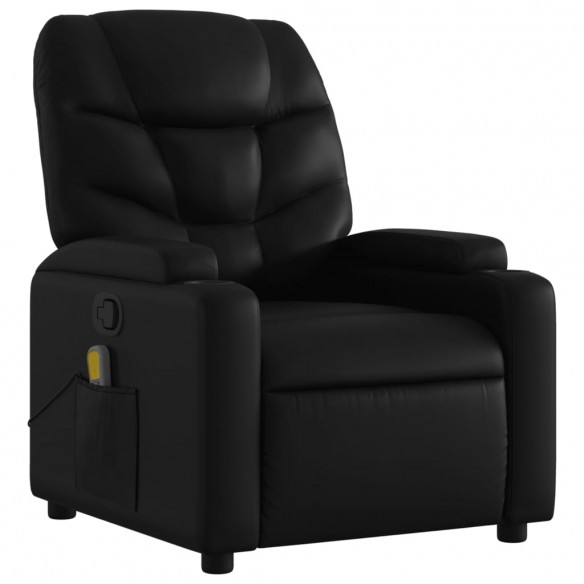 Fauteuil de massage inclinable Noir Similicuir