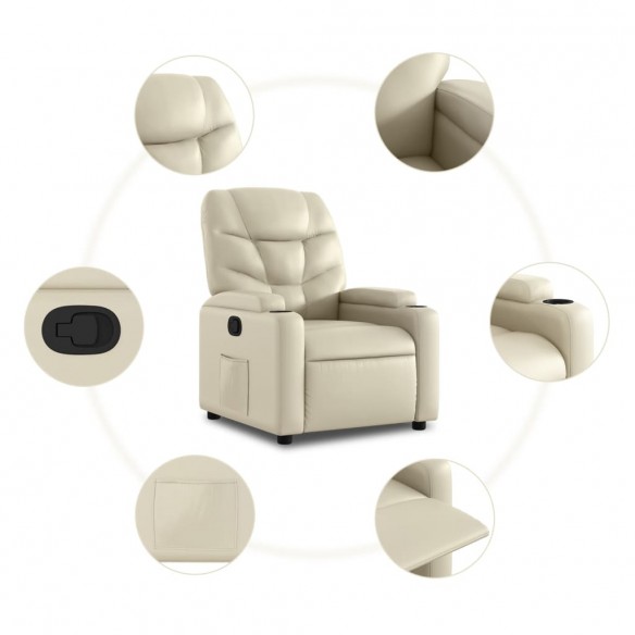 Fauteuil inclinable Crème Similicuir