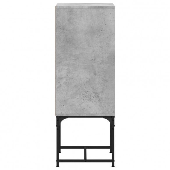 Armoire latérale avec porte en verre gris béton 35x37x100 cm