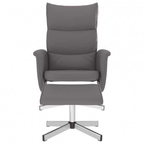 Fauteuil inclinable avec repose-pied gris similicuir