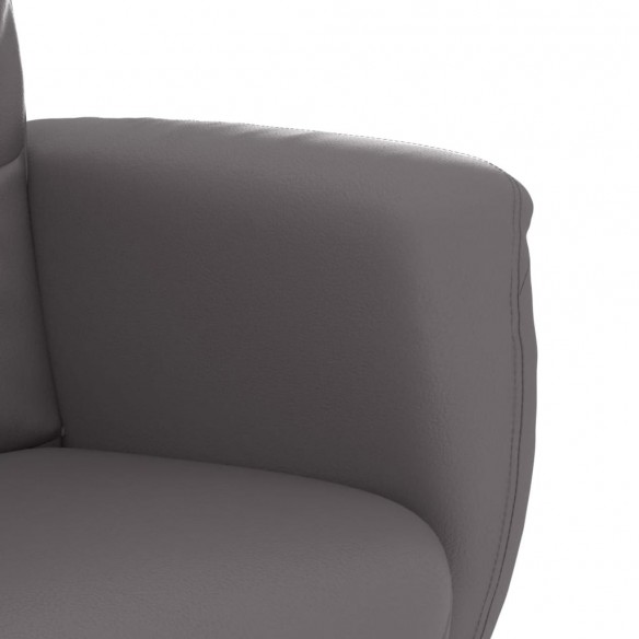 Fauteuil inclinable avec repose-pied gris similicuir