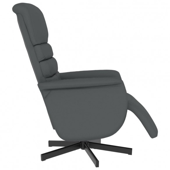 Fauteuil inclinable avec repose-pieds gris similicuir