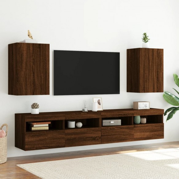 Meubles TV muraux 2 pcs chêne marron 40,5x30x60 cm