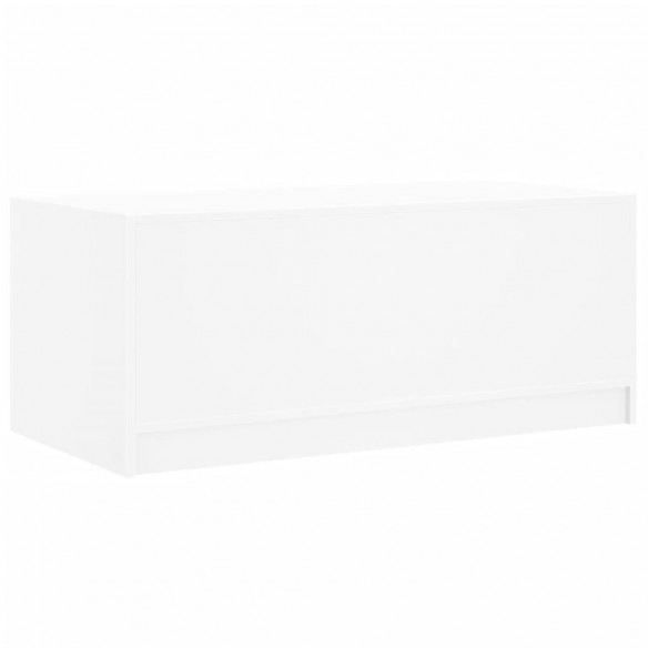 Table basse avec portes en verre blanc 102x50x42 cm