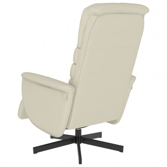 Fauteuil inclinable avec repose-pieds crème similicuir