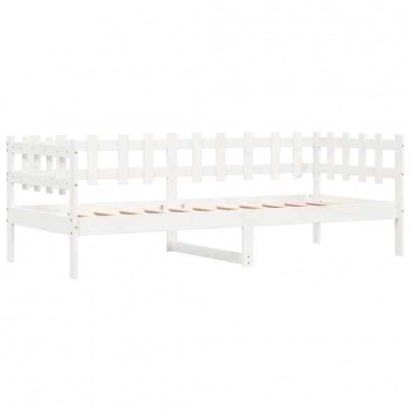 Lit de jour Blanc 90x190 cm Bois de pin massif