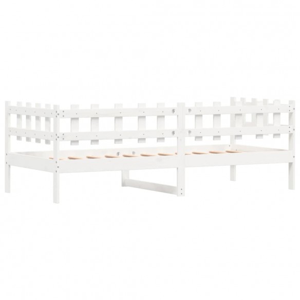 Lit de jour Blanc 90x190 cm Bois de pin massif