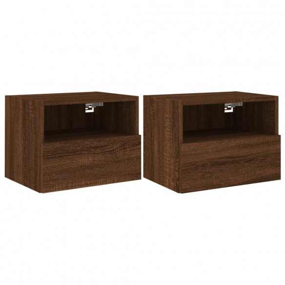 Meubles TV muraux 2 pcs chêne marron 40x30x30cm bois ingénierie