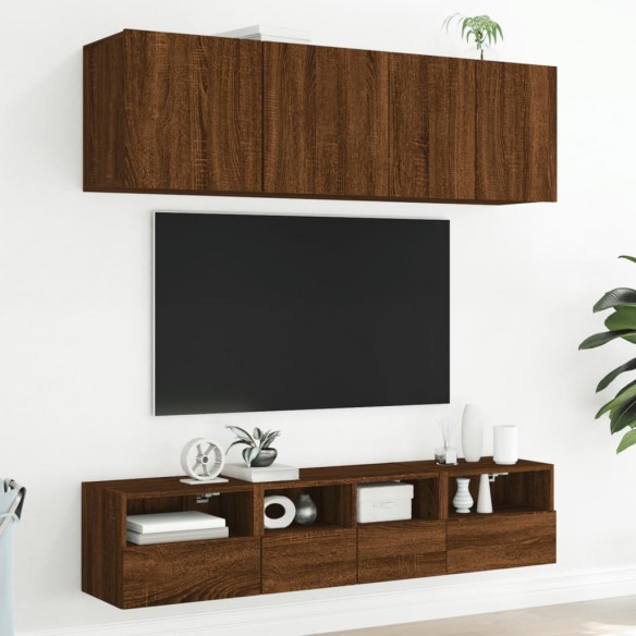 Meubles TV muraux 2 pcs chêne marron 40x30x30cm bois ingénierie
