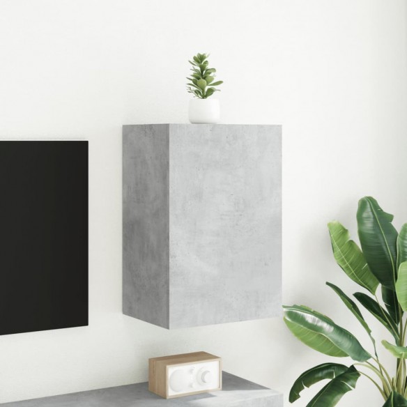 Meuble TV mural gris béton 40,5x30x60 cm bois d'ingénierie