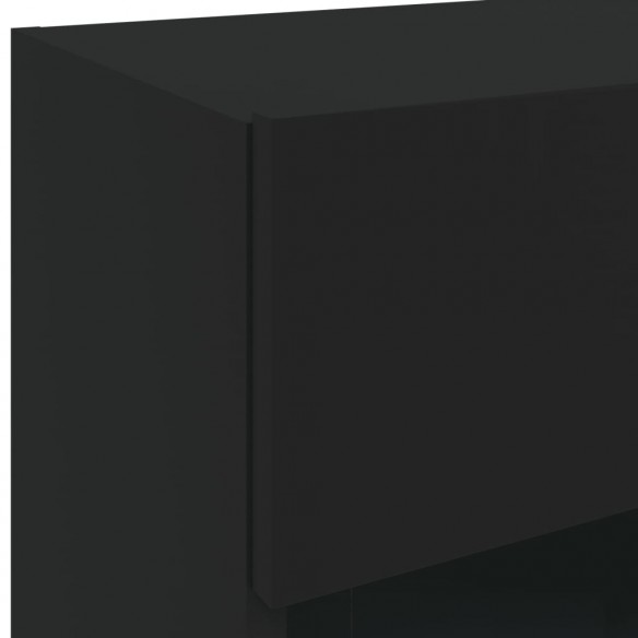 Meubles TV muraux avec lumières LED 2 pcs noir 40x30x60,5 cm